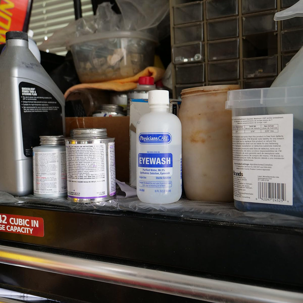 PhysiciansCare Eye Wash in a kit essential for home first aid.