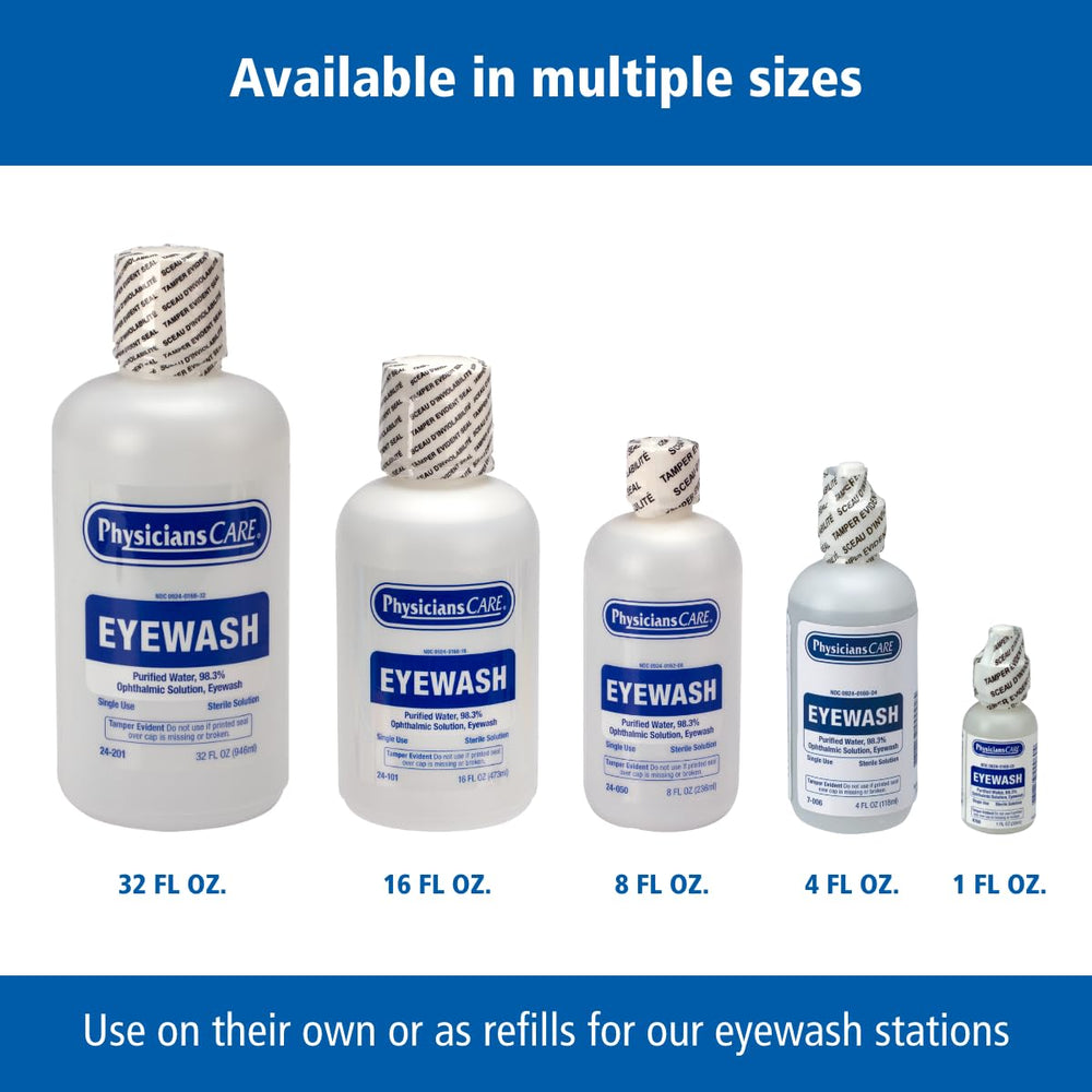 PhysiciansCare squeezable eye wash bottle for targeted application