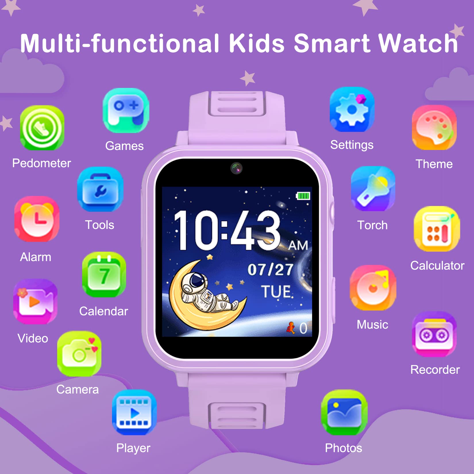 Phyulls Kids Smart Watch camera mode enables selfies and quick photos