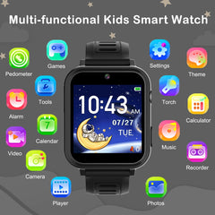 Phyulls Smart Watch games menu with 39 puzzle games for entertainment.