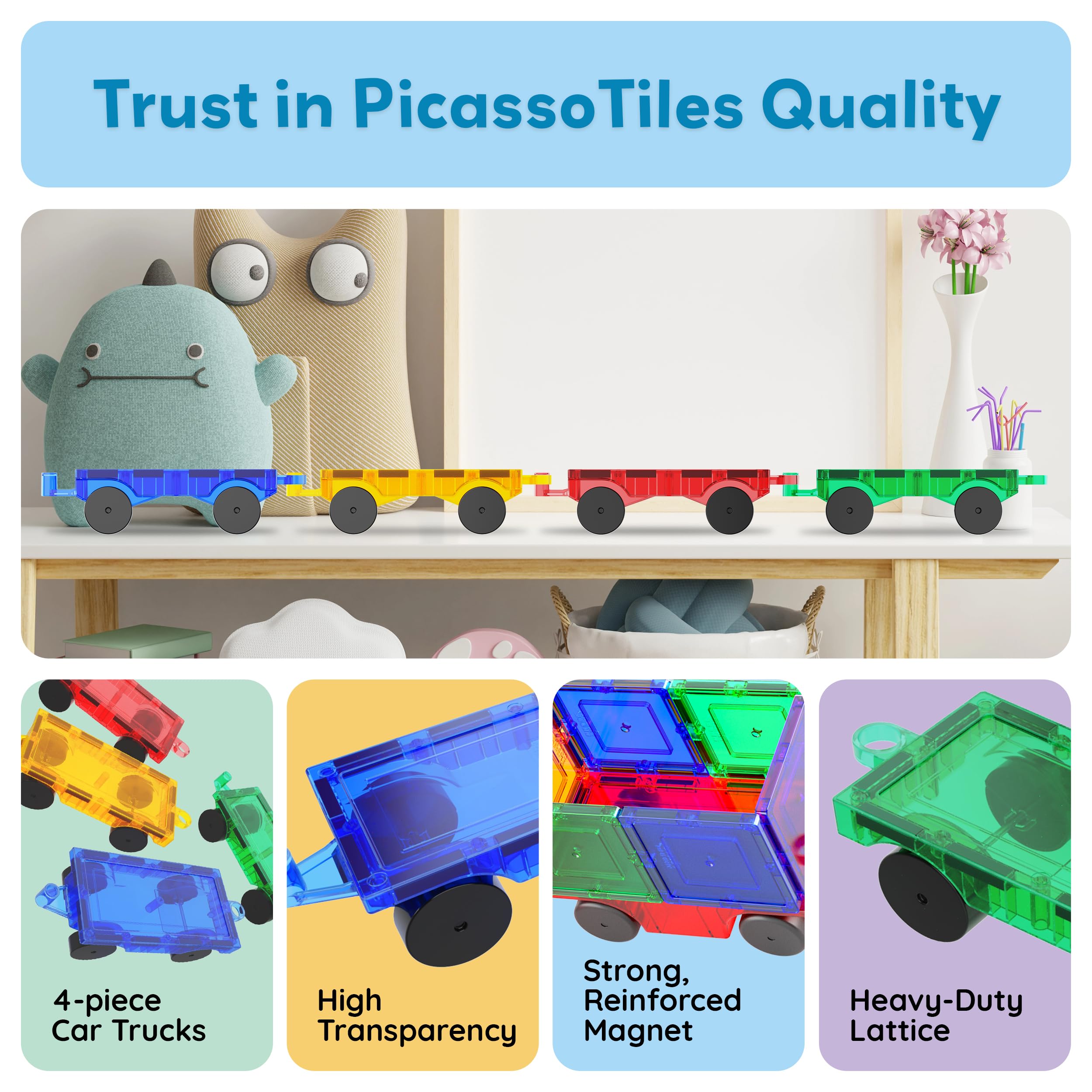 PicassoTiles durable construction supports safe long-lasting play.