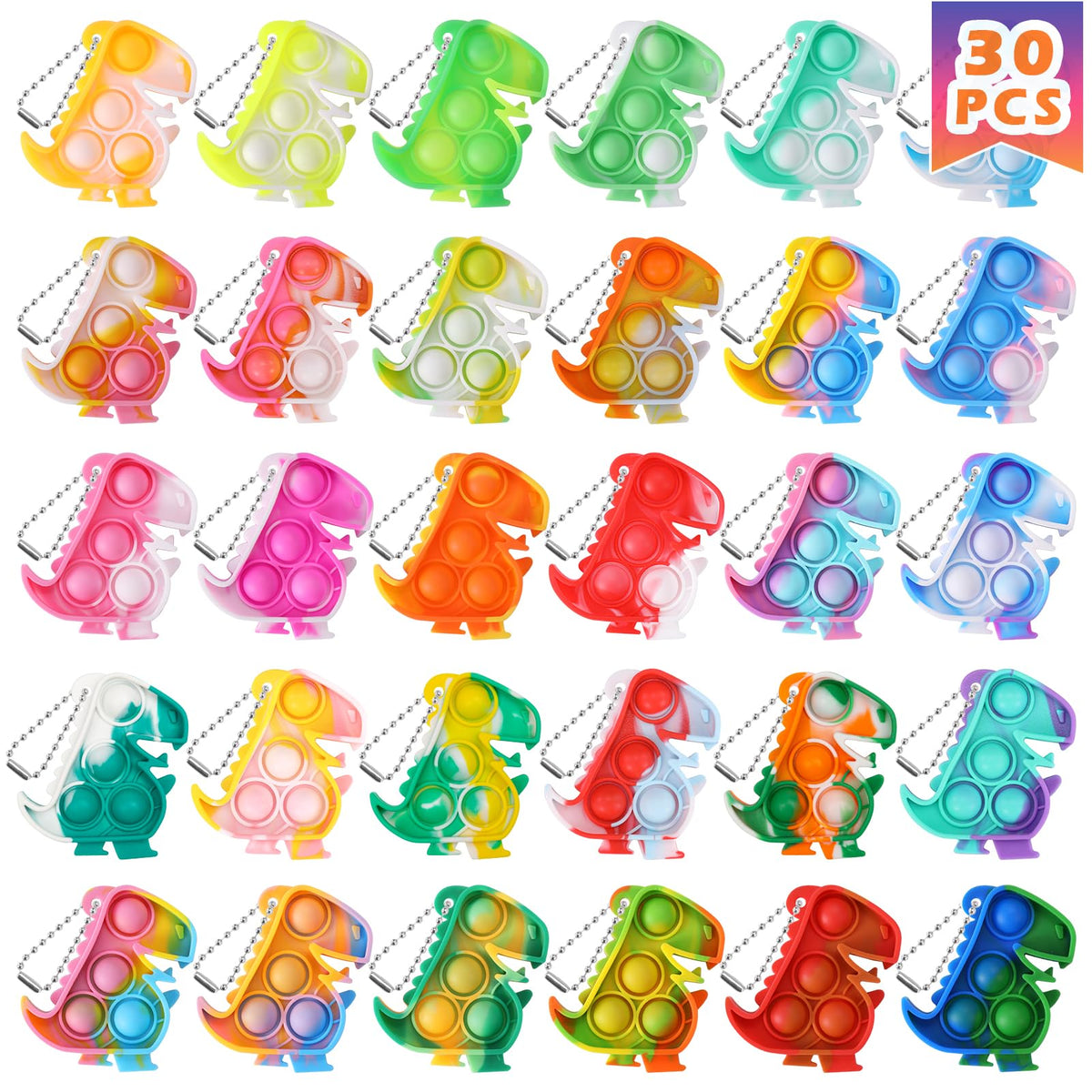 PICcircuit dinosaur keychain bulk pack for party favors and durable keepsakes