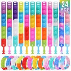 PICcircuit kids party favors pop bracelet bulk 24-pack, colorful and durable for celebrations.