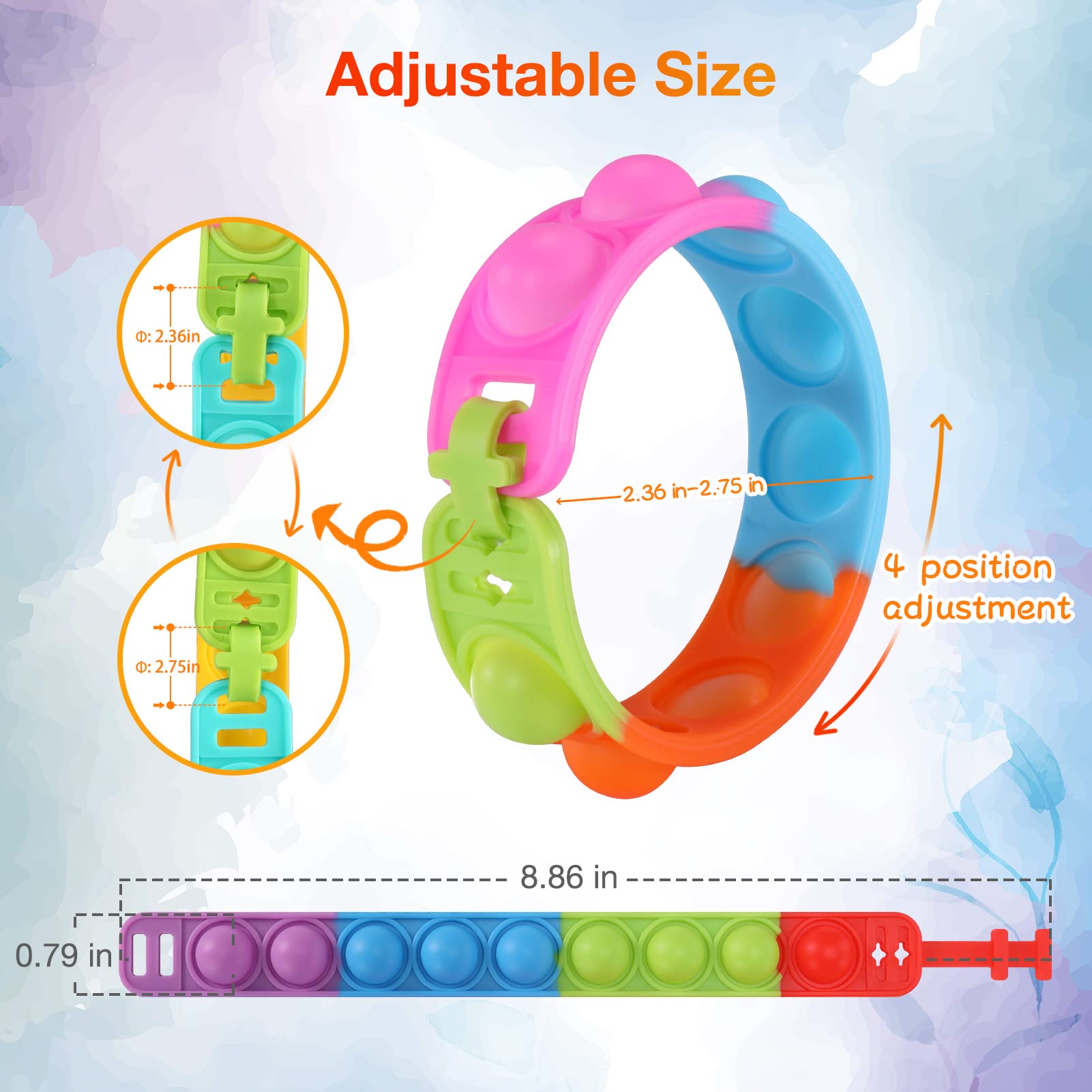 PICcircuit pop bracelet multicolor closeup highlights soft silicone bubbles for tactile play.