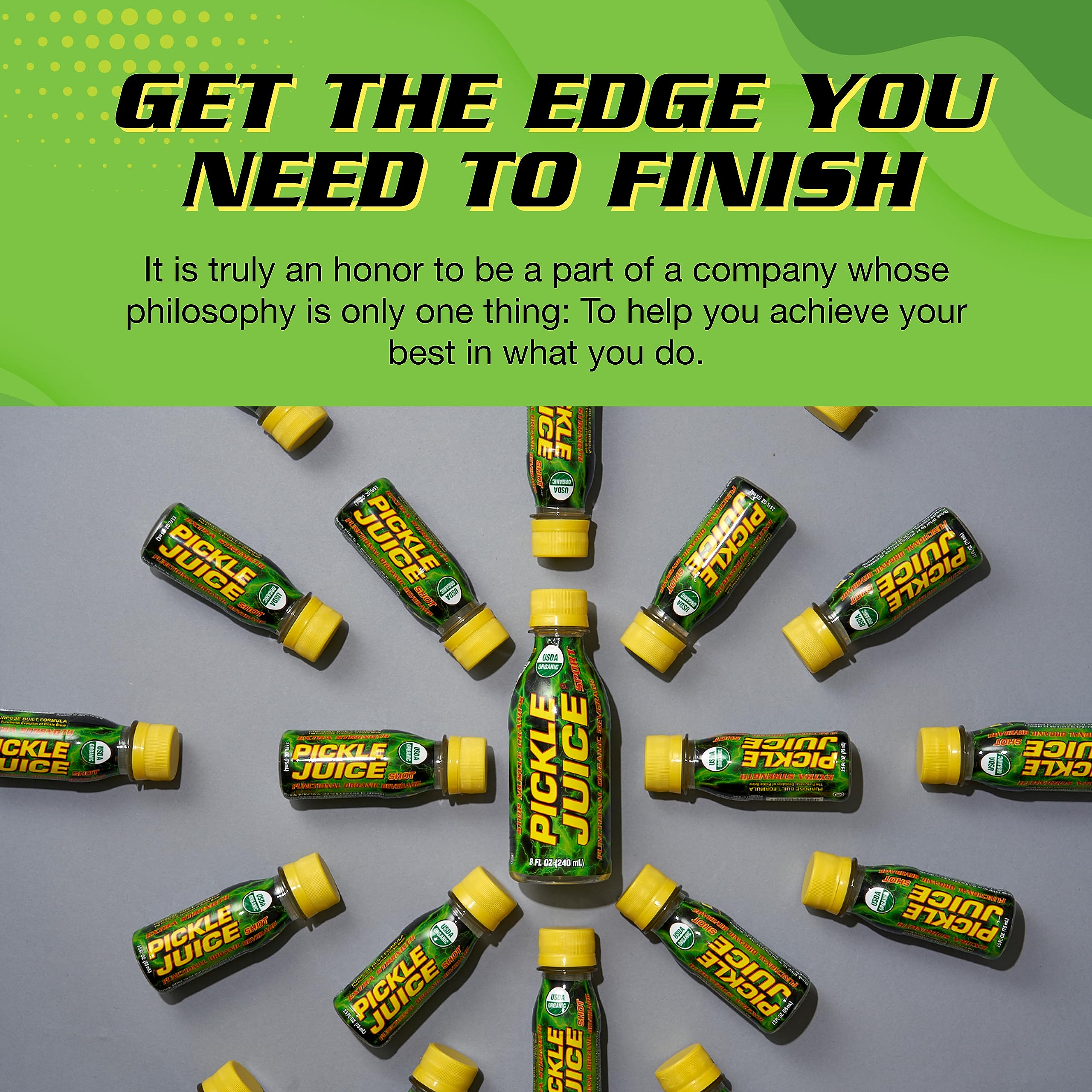 Display showing 24-pack of Pickle Juice Sports Drink