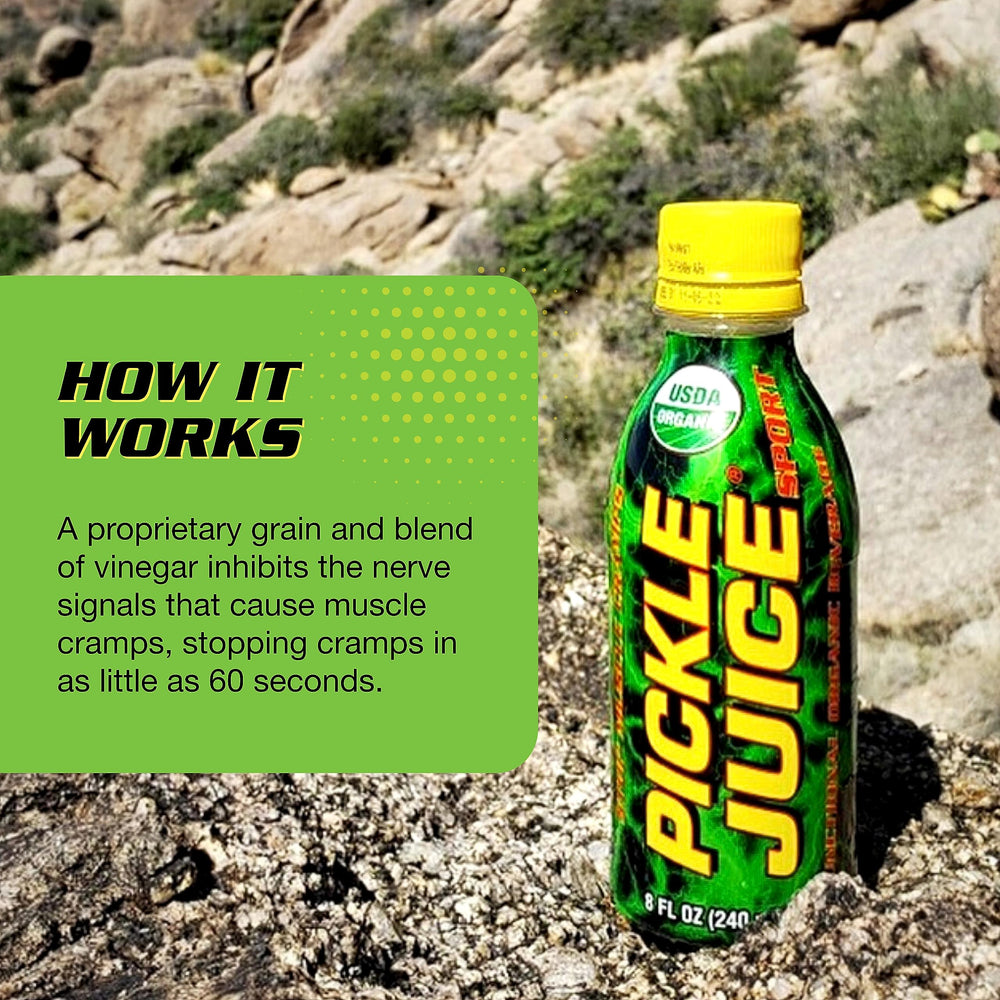 Organic ingredients highlight in Pickle Juice bottle label