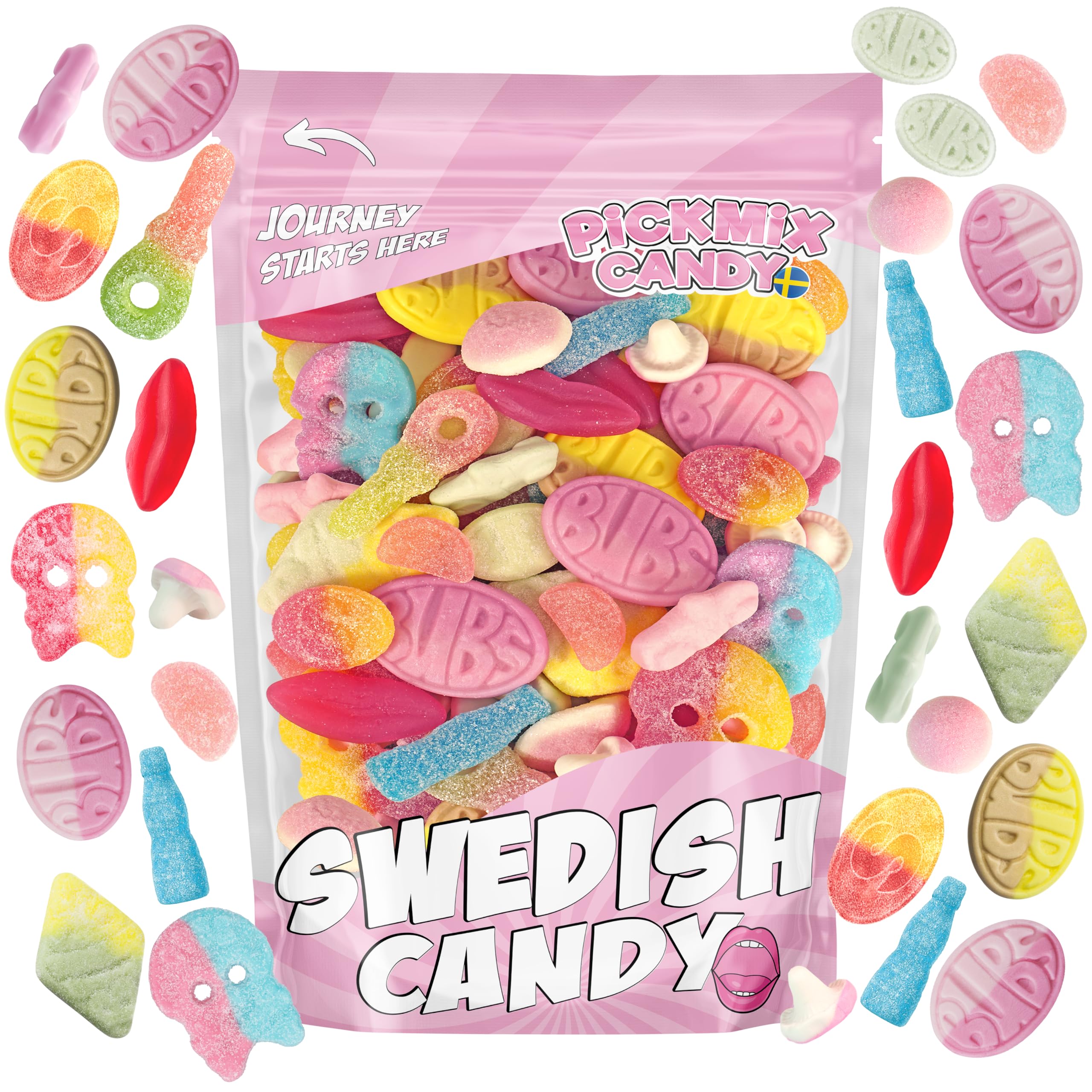 Pickmix BUBS dizzy skulls foam candy – tangy, playful treat for parties
