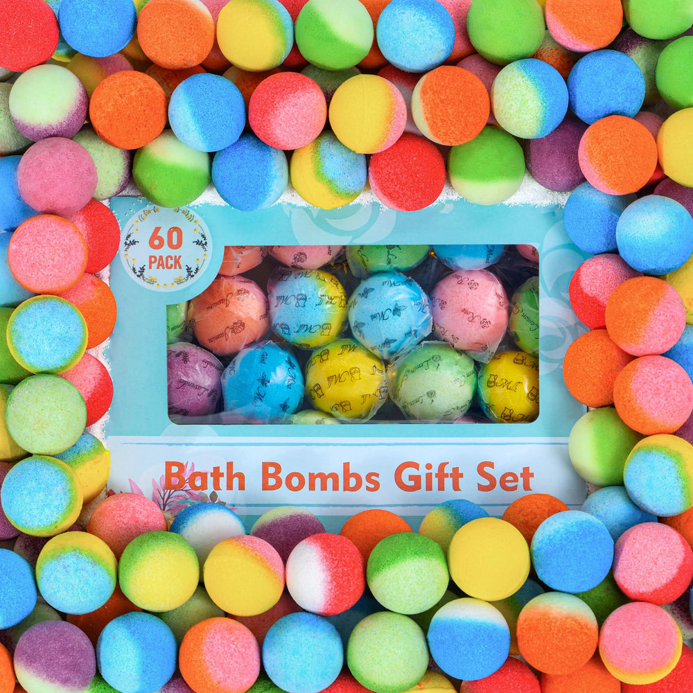 PickMora 60-pack bath bombs in varied colors for at-home spa moments.