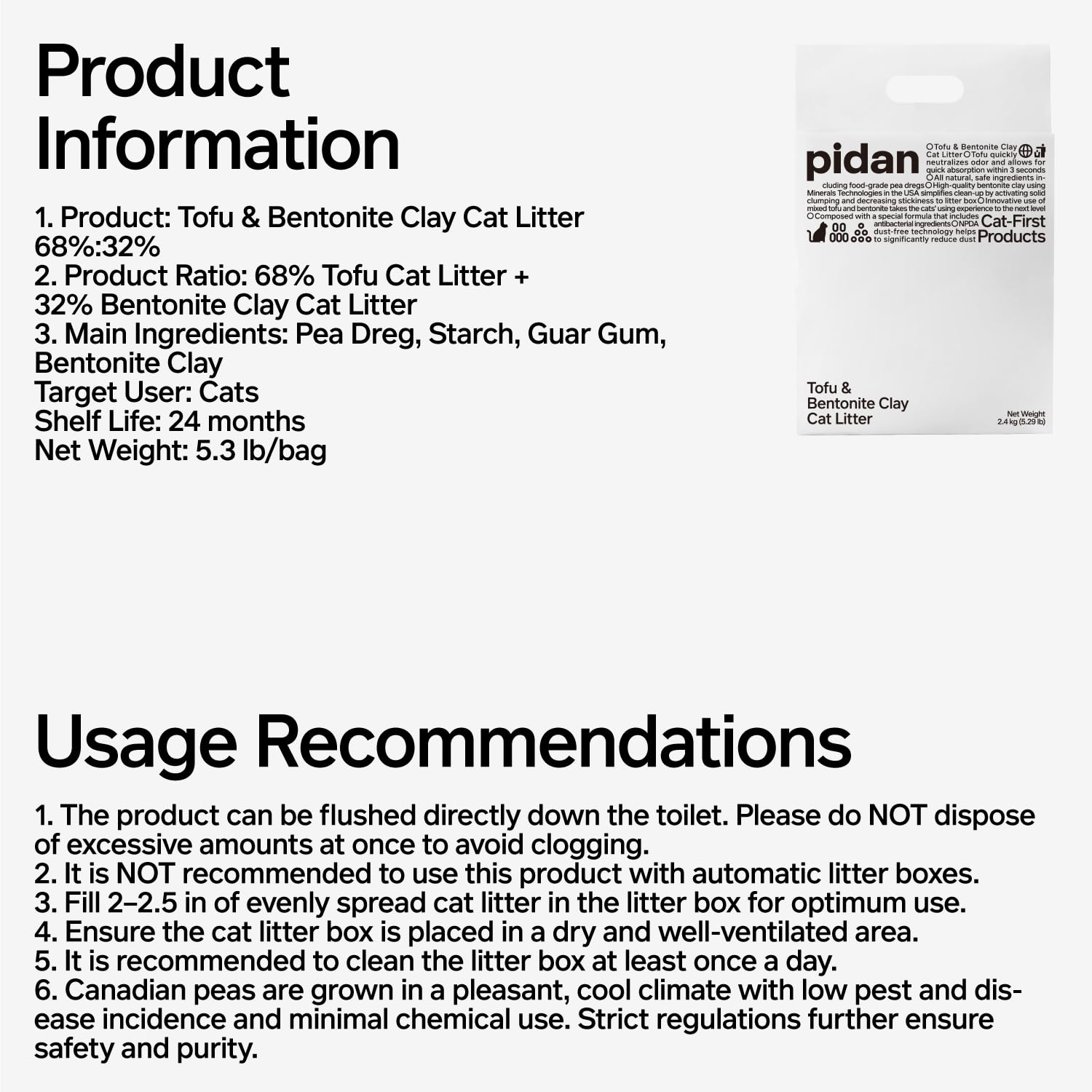 Pidan Cat Litter brand commitment with lab-tested safety
