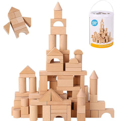 Pidoko Kids wooden blocks in natural beech wood for imaginative play.