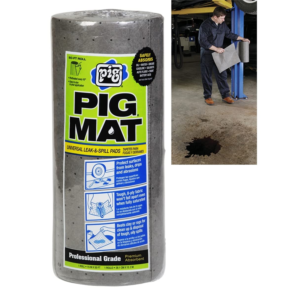 PIG Mat Roll in a workshop protecting tools and sensors from drips