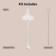 Pigeon integrated gravity-ball straw with 360° rotation for versatile drinking.