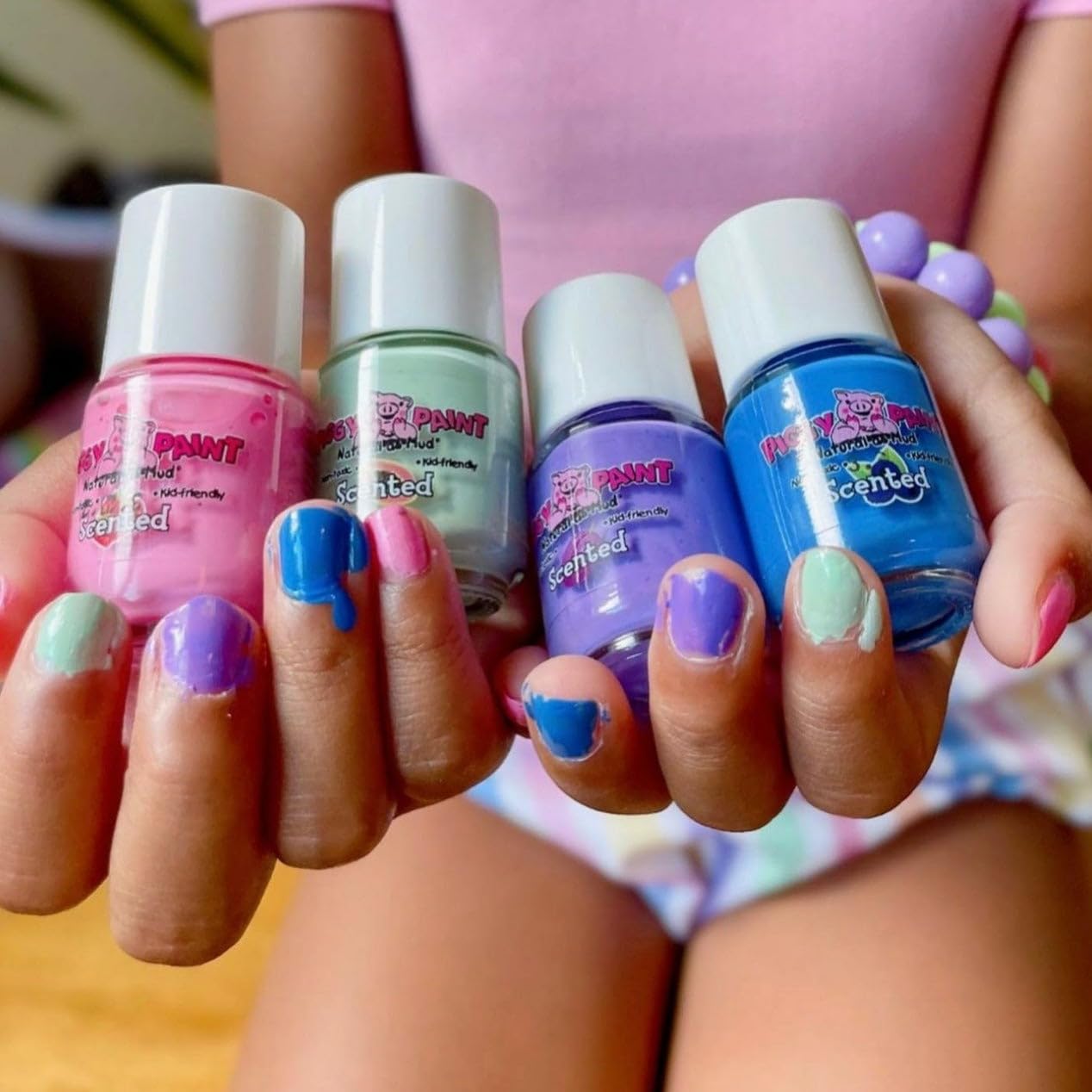 Nail art ready with Piggy Paint Scented Fruit Fairy for playful designs.