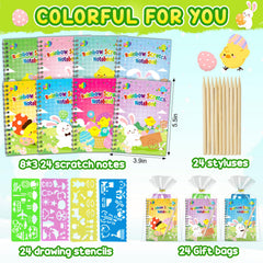 Pigipigi Kids scratch sheet set includes stylus for mess-free art at home.