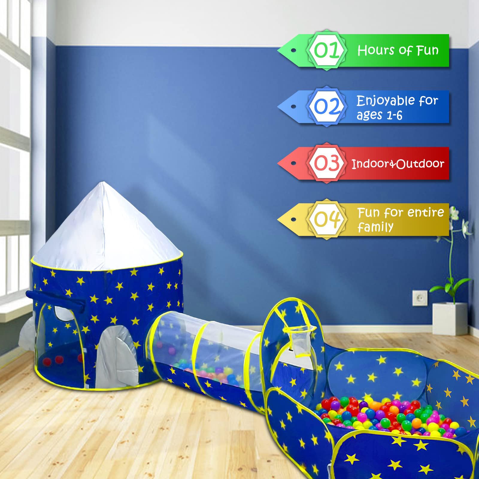 PigPigPen Crawling tunnel area encourages exploration and active play