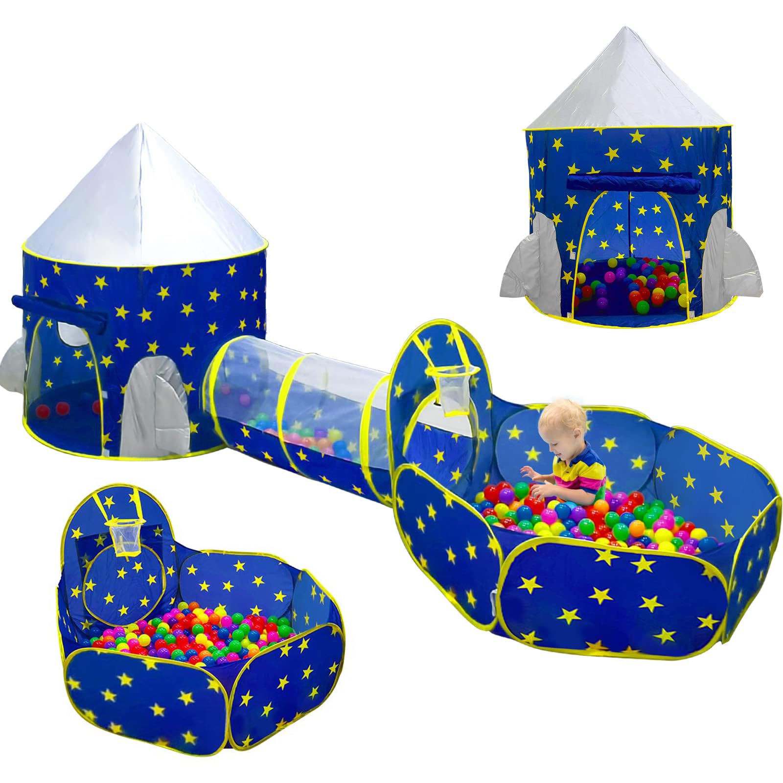 PigPigPen Space World play tent with ball pit for safe indoor and outdoor fun