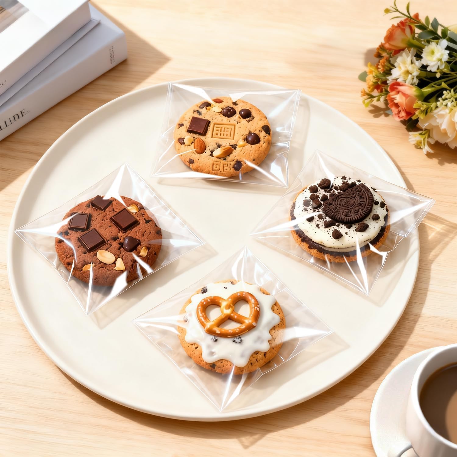 PigPotParty cookie bags 4x6 transparent seal view showcases contents neatly.