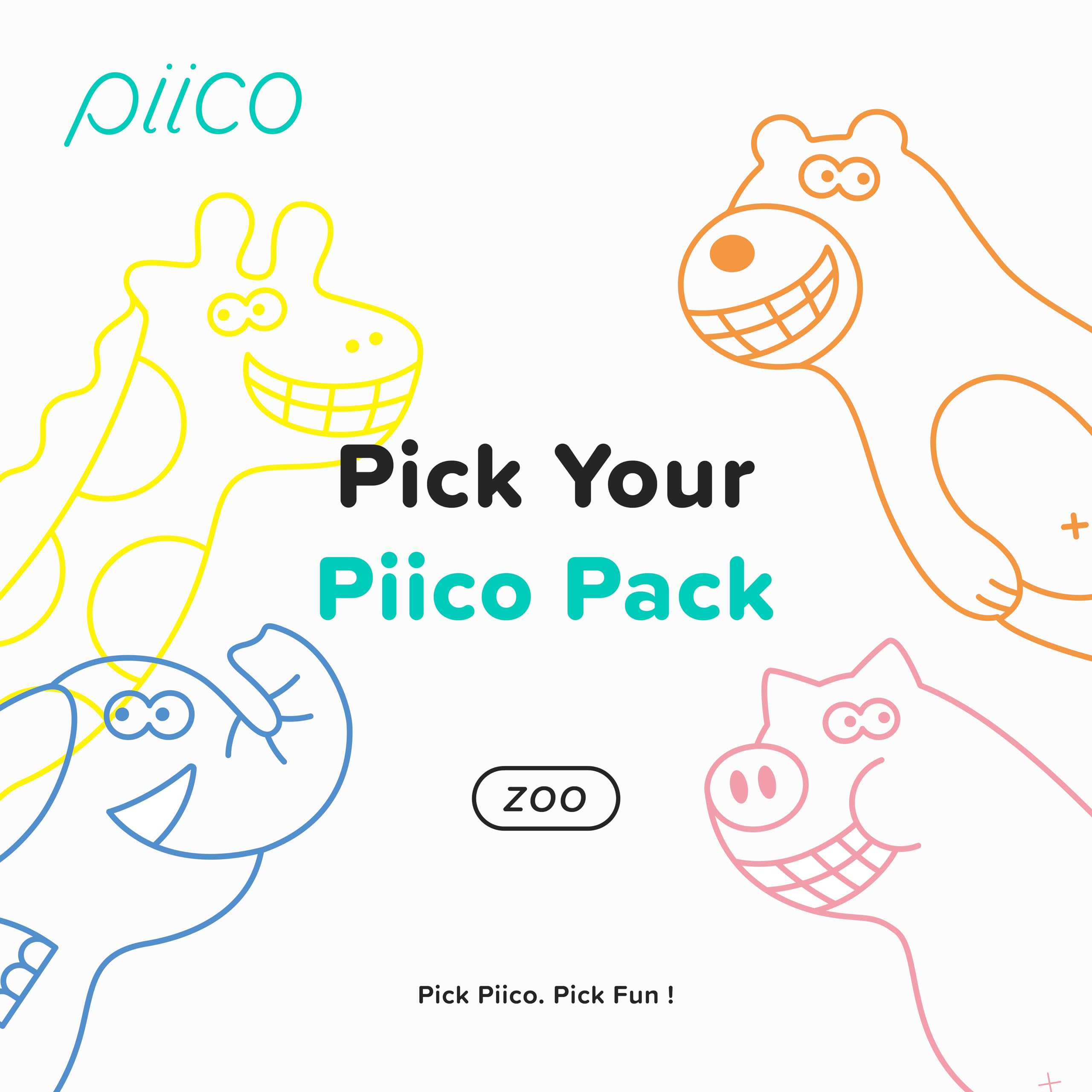 Piico zoo-themed floss picks packaging sparks fun brushing time.