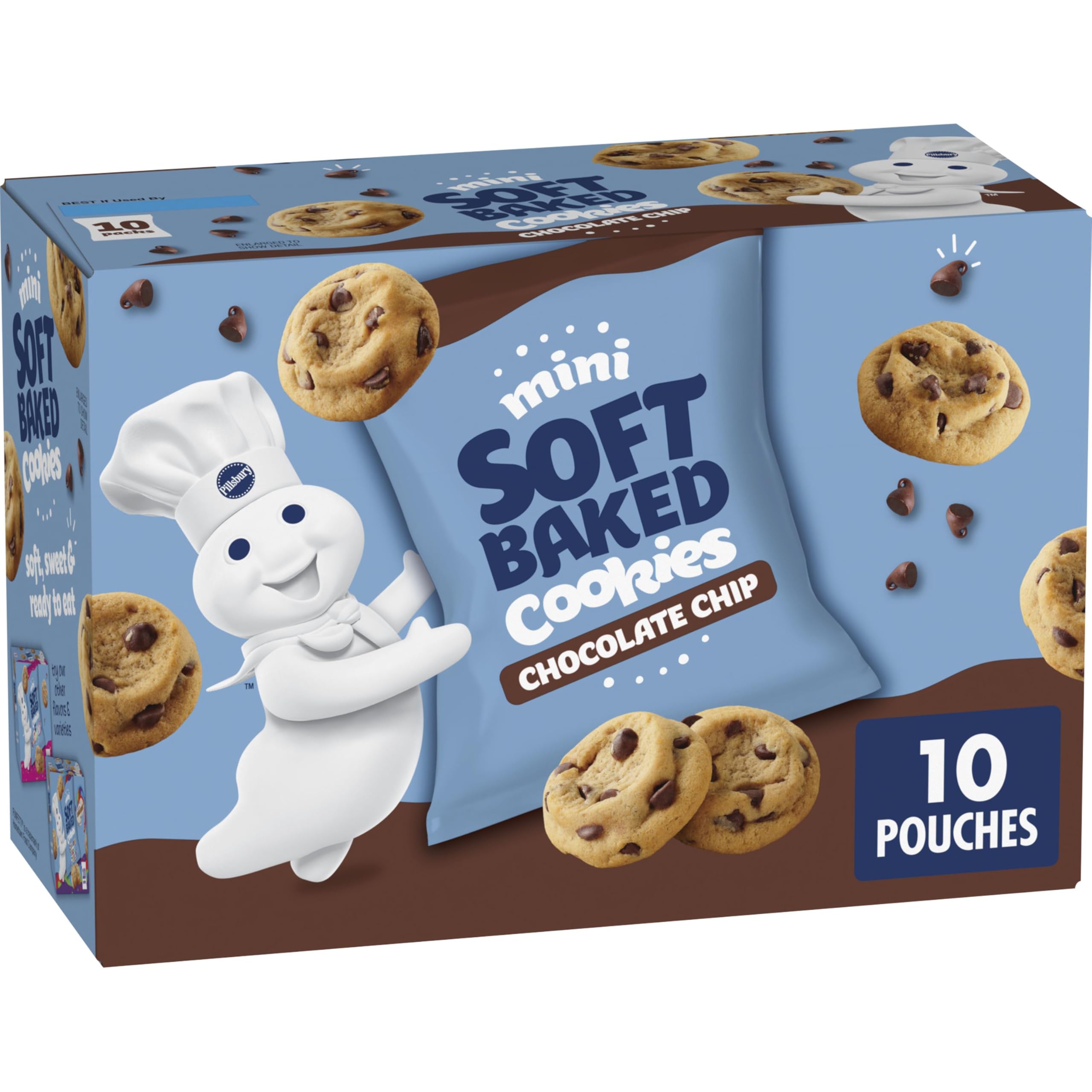 Pillsbury mini soft baked cookies chocolate chip snack bag on the go