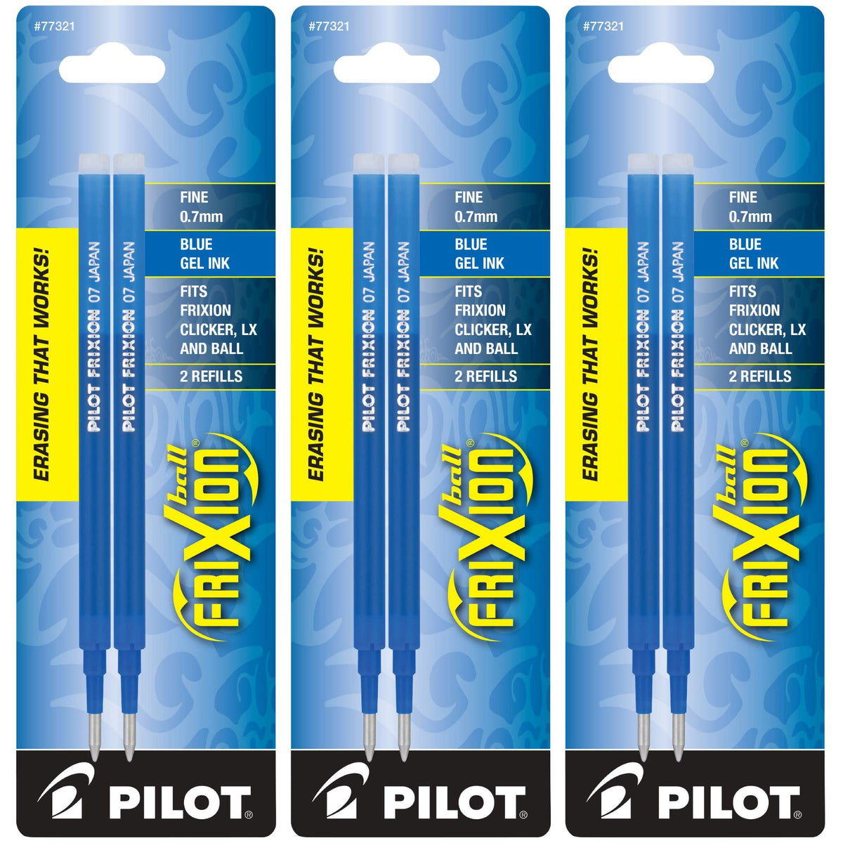 Pilot FriXion Ball blue refill for erasable pens with 0.7 mm tip for smooth writing