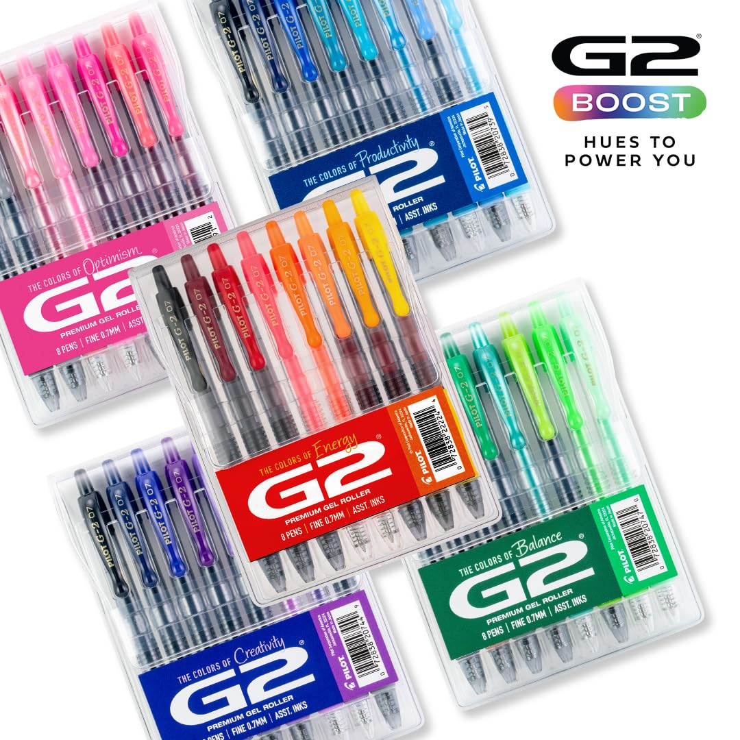 PILOT G2 Boost Greens black pen variant offers classic legibility.