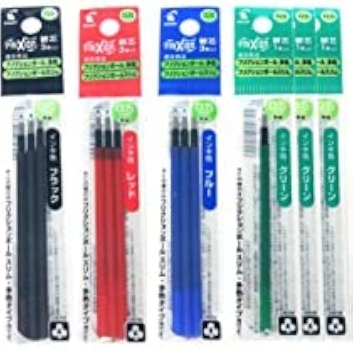 Pilot gel ink refills for FriXion Ball 4 offer smooth, precise 0.5mm writing in four colors.