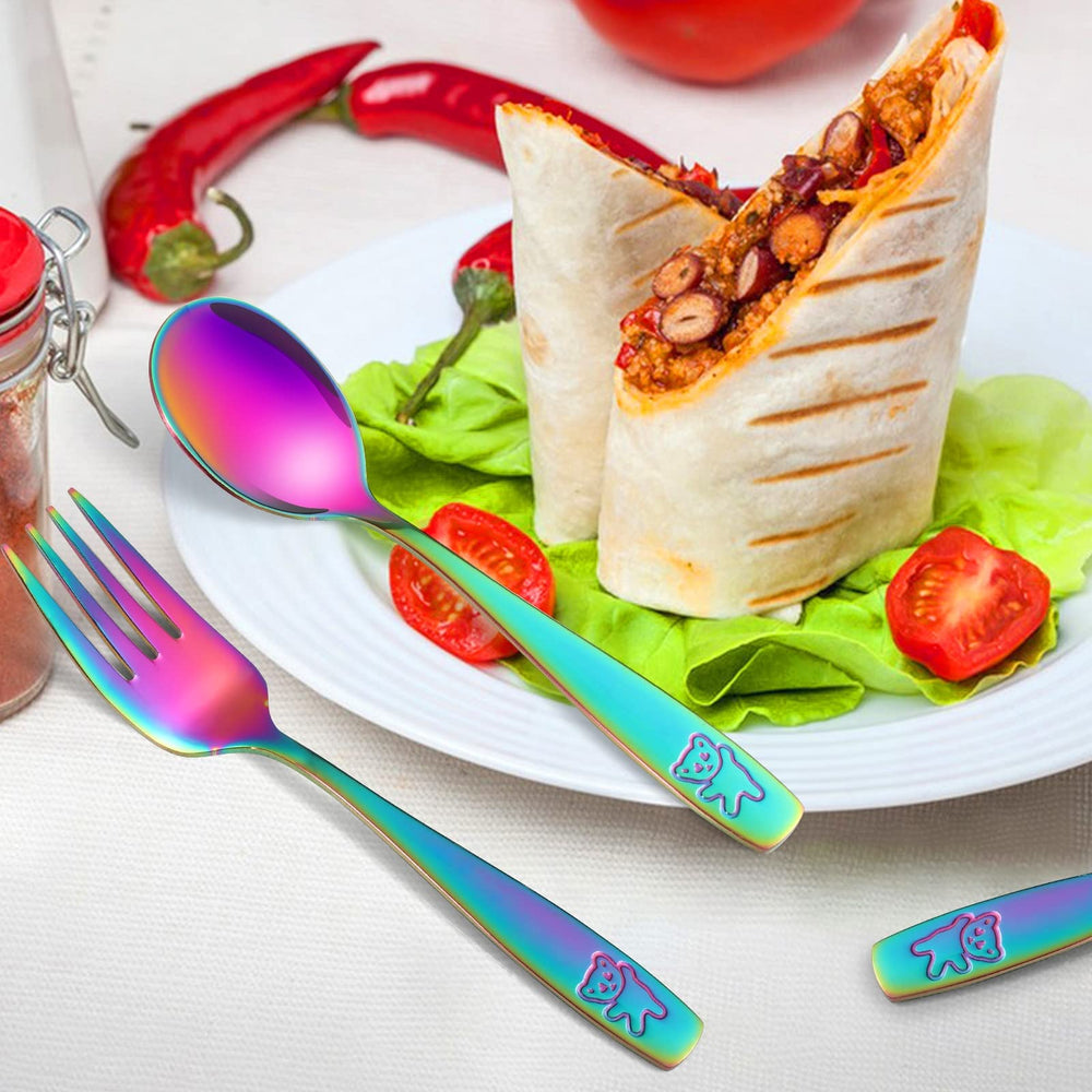 Pimoys dishwasher-safe kid utensils simplify cleanup after meals.