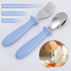 Pimoys colorful toddler utensils set improving mealtime fun and independence.