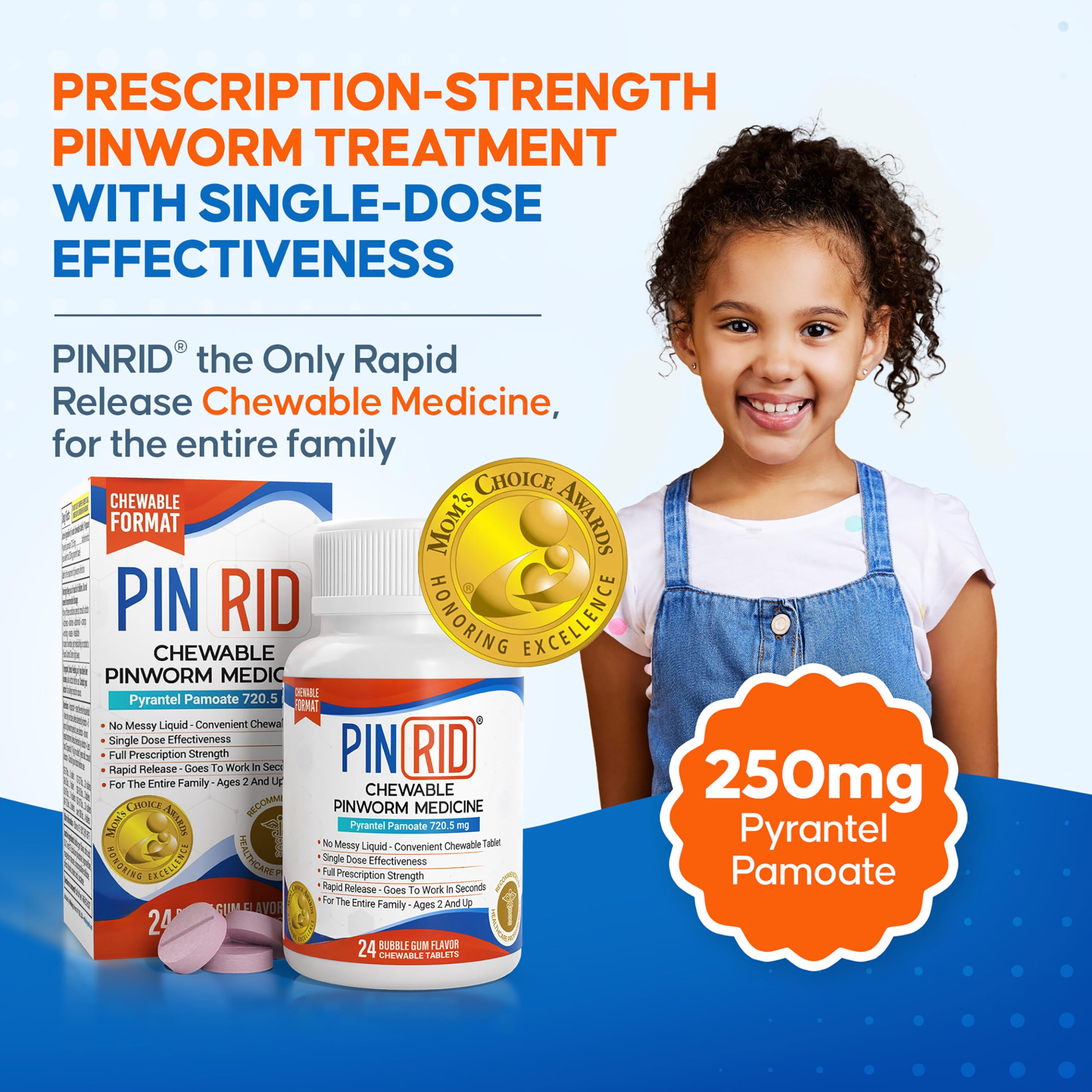 PIN RID single-dose chewable supports quick, kid-friendly treatment routines