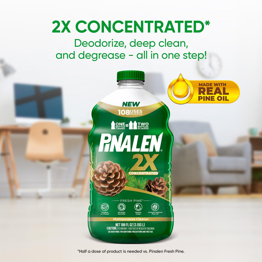 PINALEN 2X Max kitchen surface clean; removes grease with fresh pine scent.