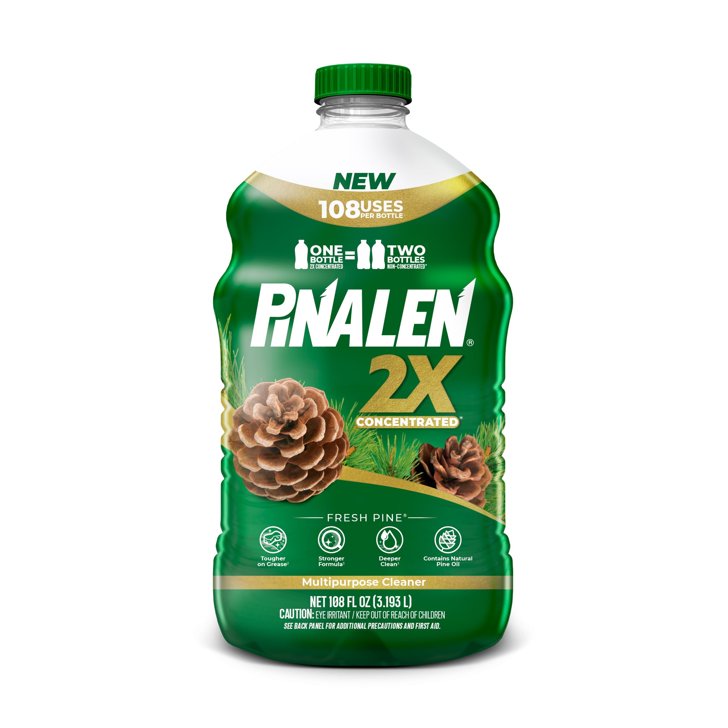 PINALEN 2X Max pine-scent bottle for quick, powerful home cleaning.