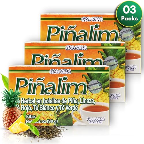 PIÑALIM Pinalim Tea pineapple-flax-seed blend highlights tropical aroma in a relaxing cup.