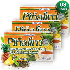 PIÑALIM Pinalim Tea pineapple-flax-seed blend highlights tropical aroma in a relaxing cup.