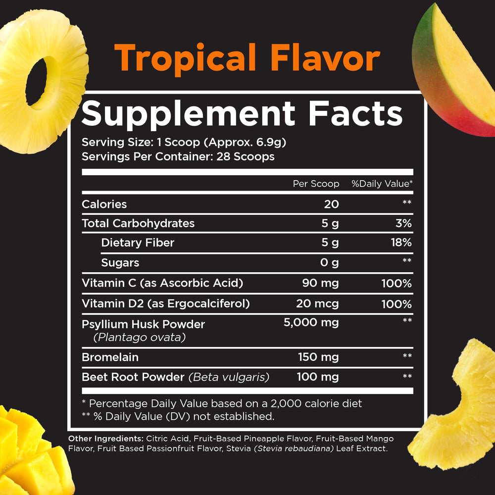 Pinch Magic Sugar Free Fiber Powder label emphasizes vegan gluten-free clean label