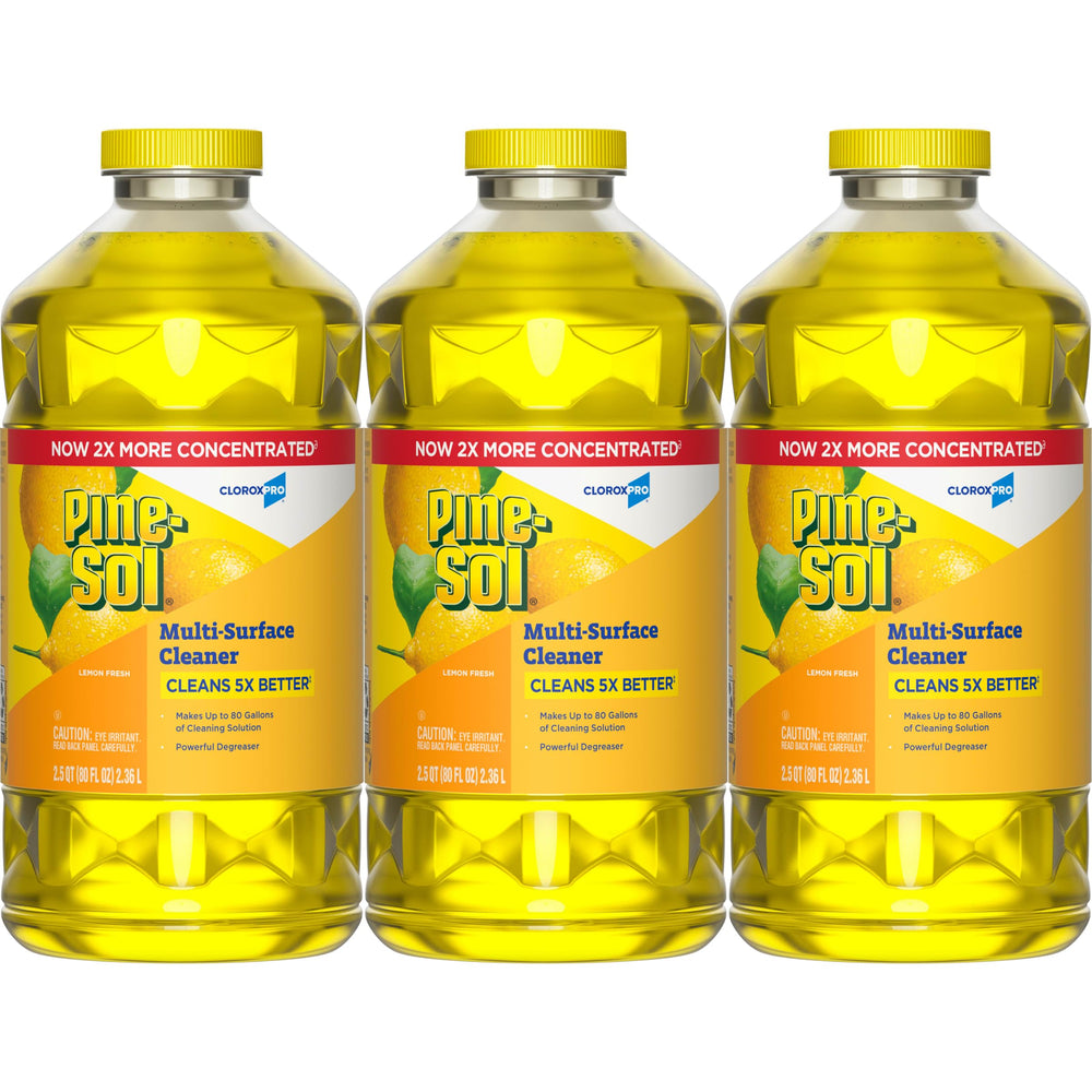 Pine-Sol Lemon Fresh 80 oz bottle ready for floor mopping.
