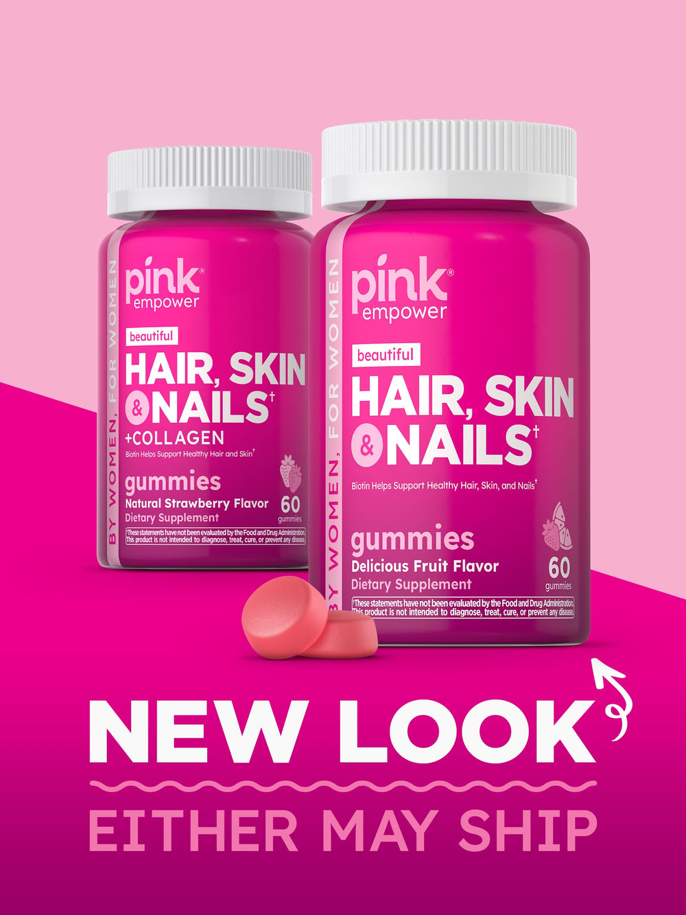 PINK bottle on white background conveys trusted, lab-tested quality.