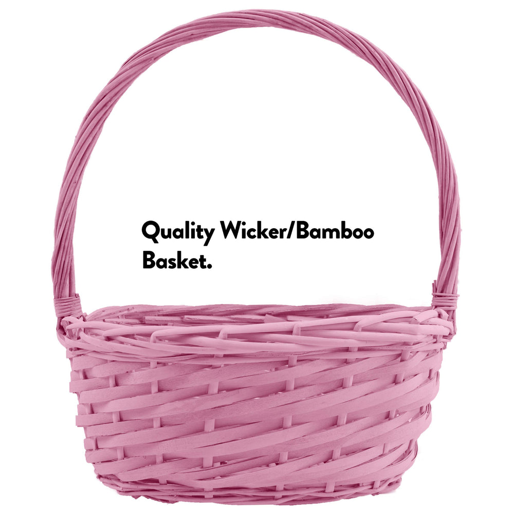 Pink Easter Basket wrapped presentation ready for gifting.