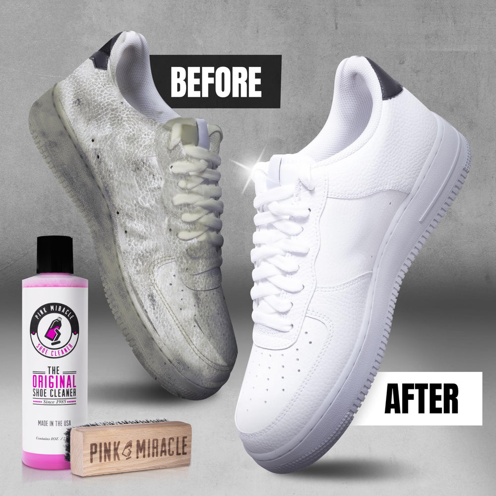 Pink Miracle Shoe Cleaner Kit brush for gentle scrubbing on fabrics.