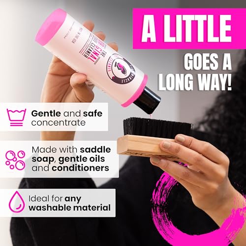 Pink Miracle cleaner on leather for a refreshed, even finish.