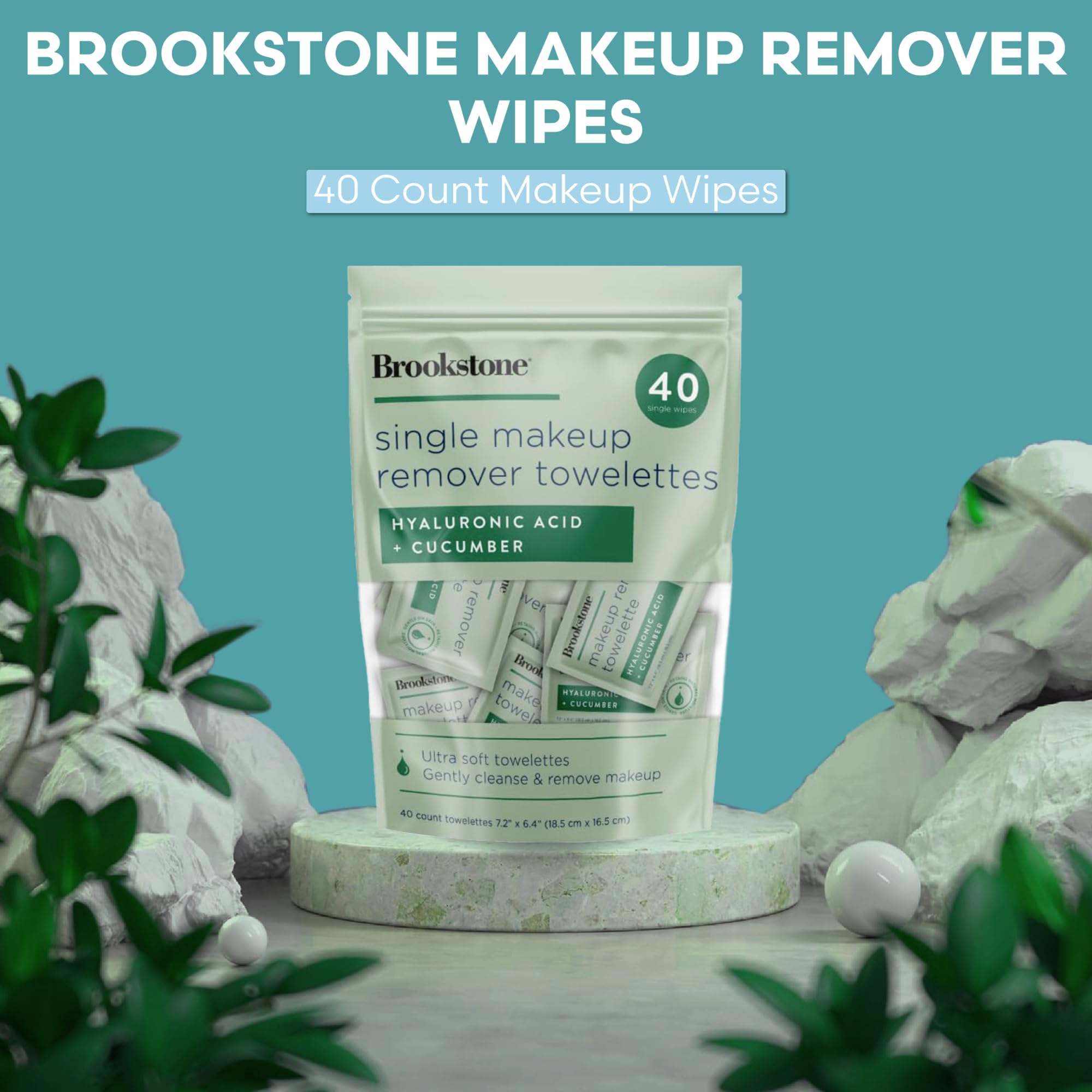 Pink Sky Brookstone individually wrapped wipe, travel-friendly and gentle on skin
