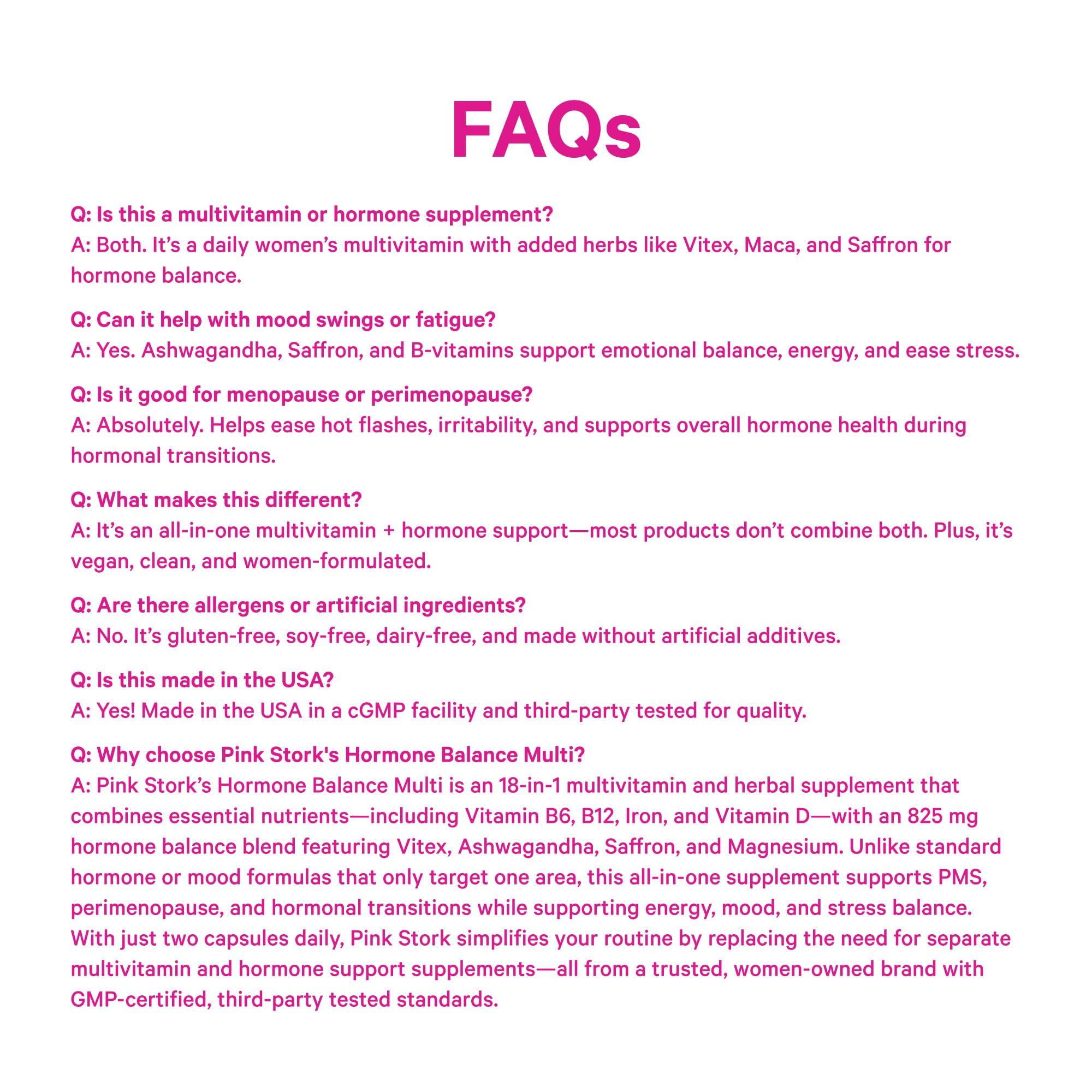 Pink Stork Hormone Balance vegan-label confirms a plant-based formulation
