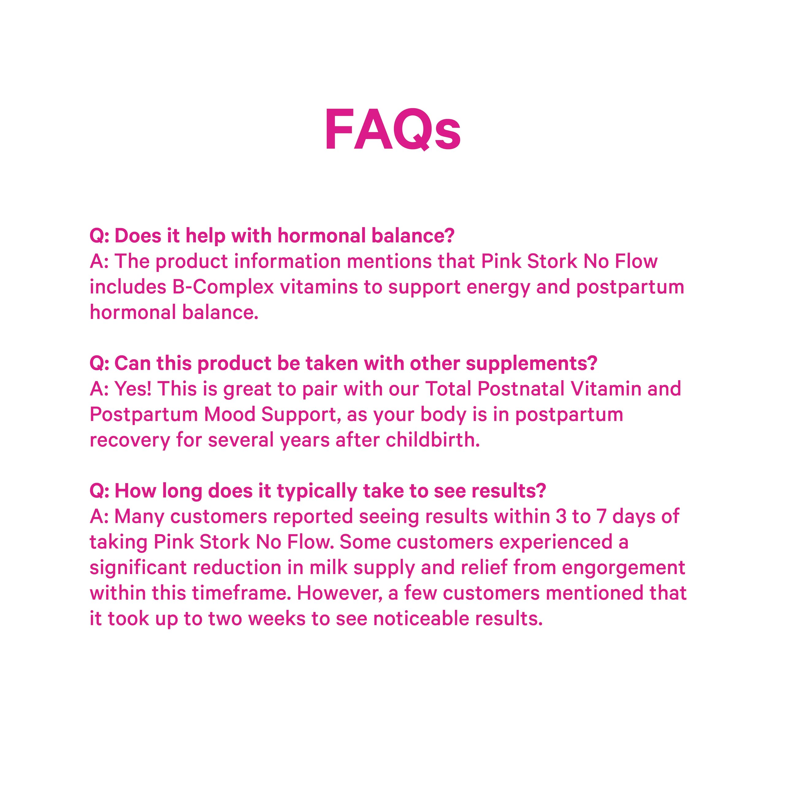 No Flow dosage guide illustrated for easy use