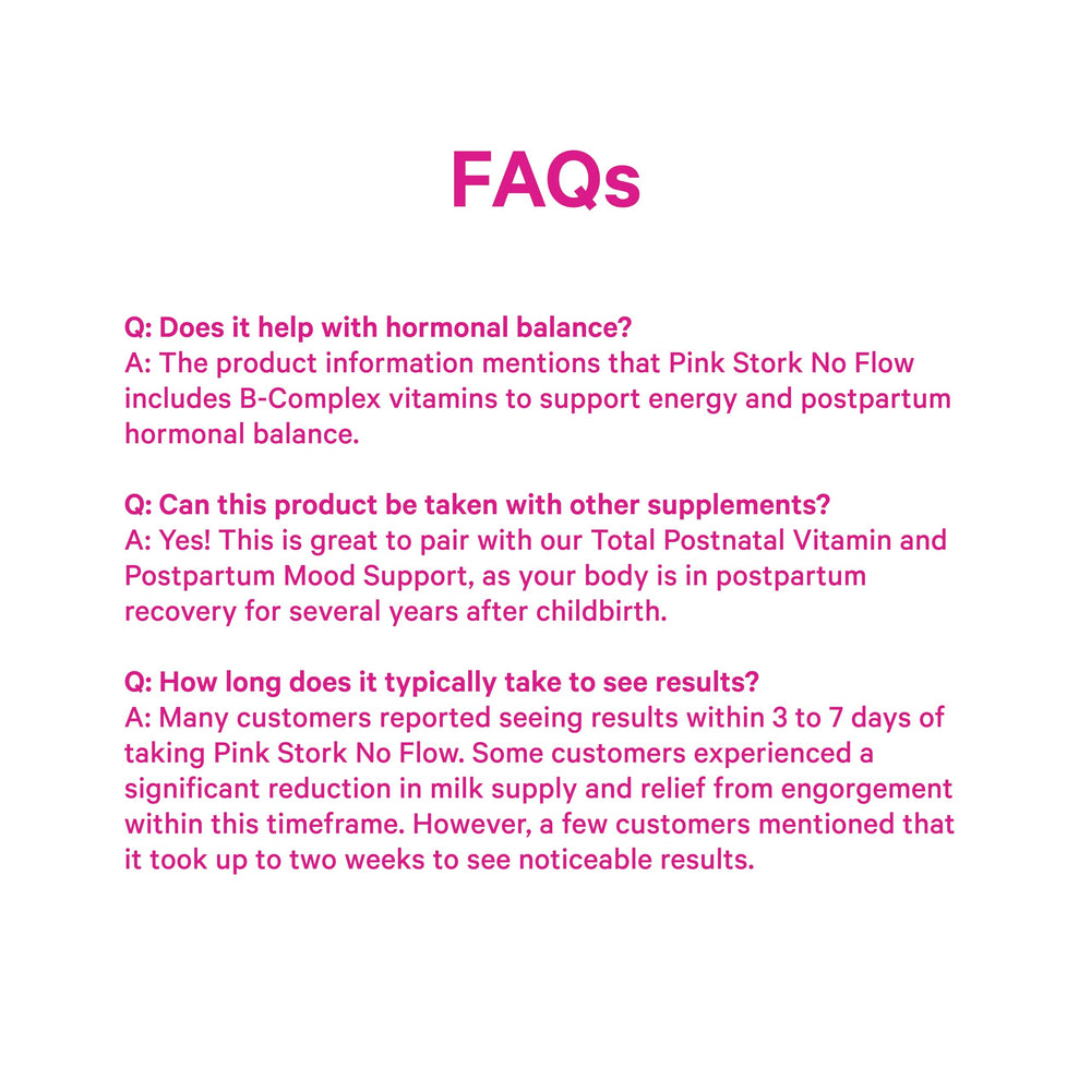 No Flow dosage guide illustrated for easy use