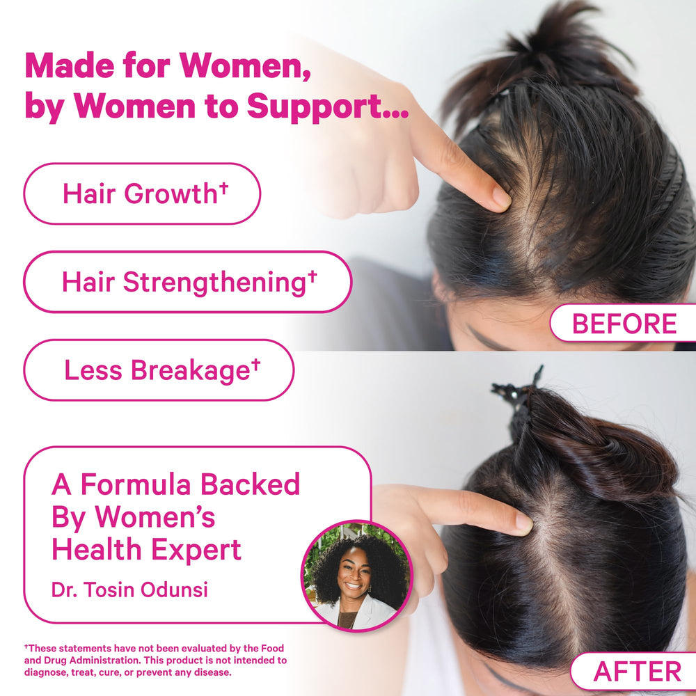 Pink Stork Postpartum Hair Loss Gummies closeup shows gummies and strawberry flavor