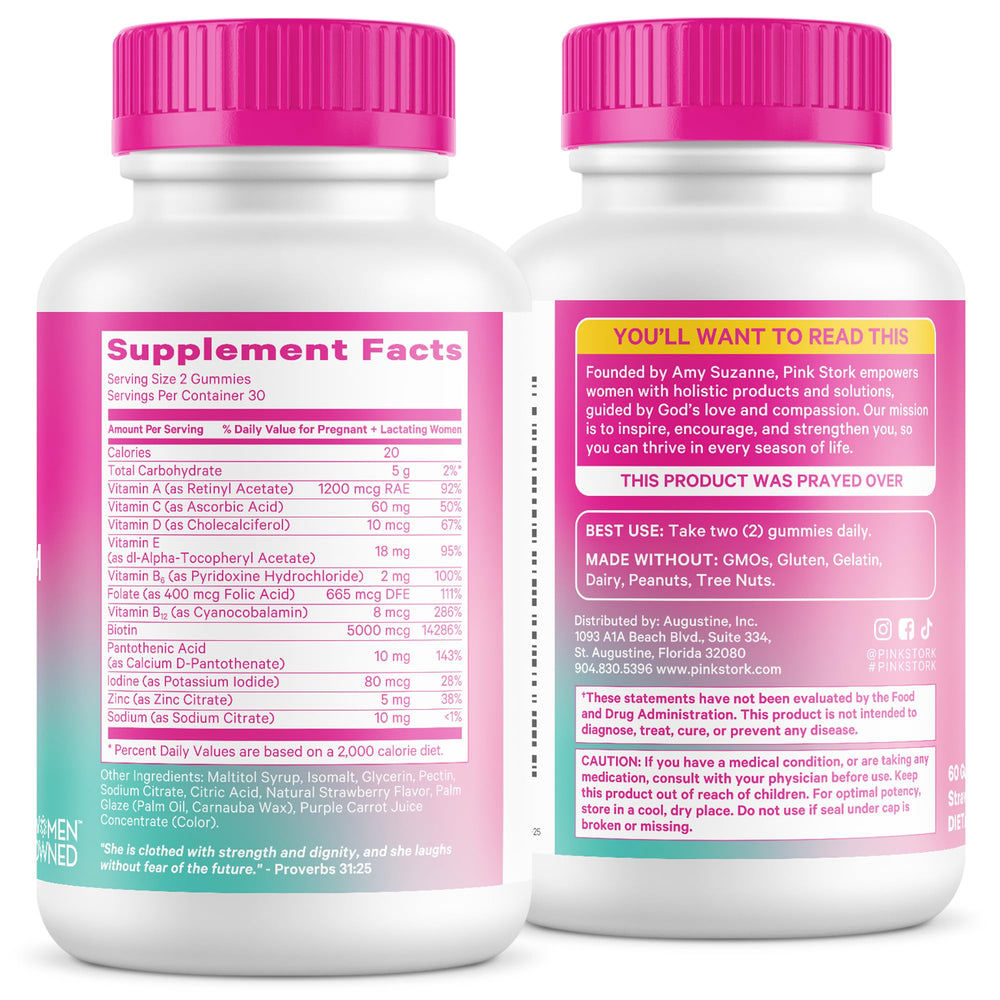 Pink Stork Postpartum Hair Loss Gummies portrait of a mom during fourth trimester
