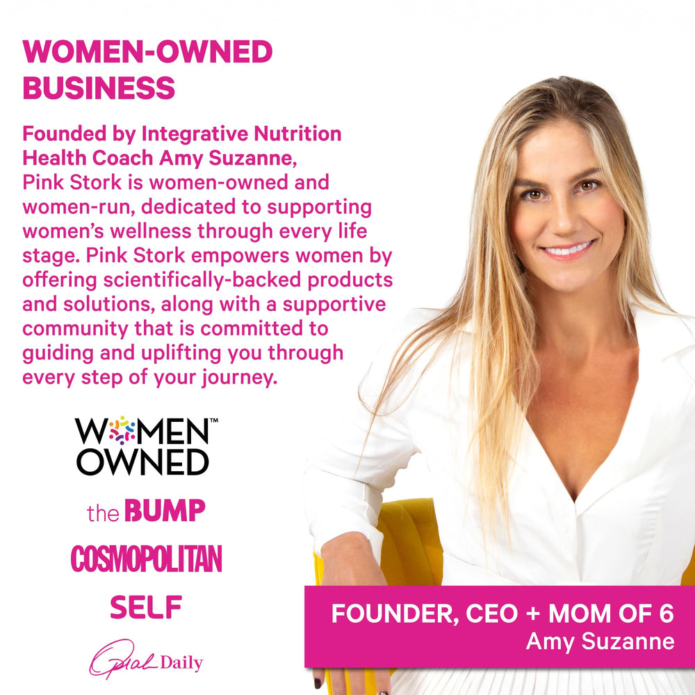Pink Stork Premium Fertility Gummies daily routine on countertop supporting energy during TTC.