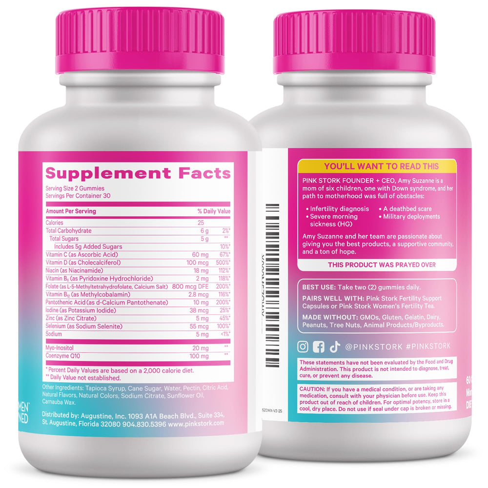Pink Stork Premium Fertility Gummies supports ovarian health as part of reproductive wellness.