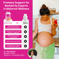 Pink Stork Premium Prenatal formula with organic kale and ginger for natural energy