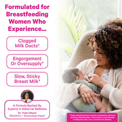 Close-up of Pink Stork Sunflower Lecithin capsules for daily breastfeeding support.