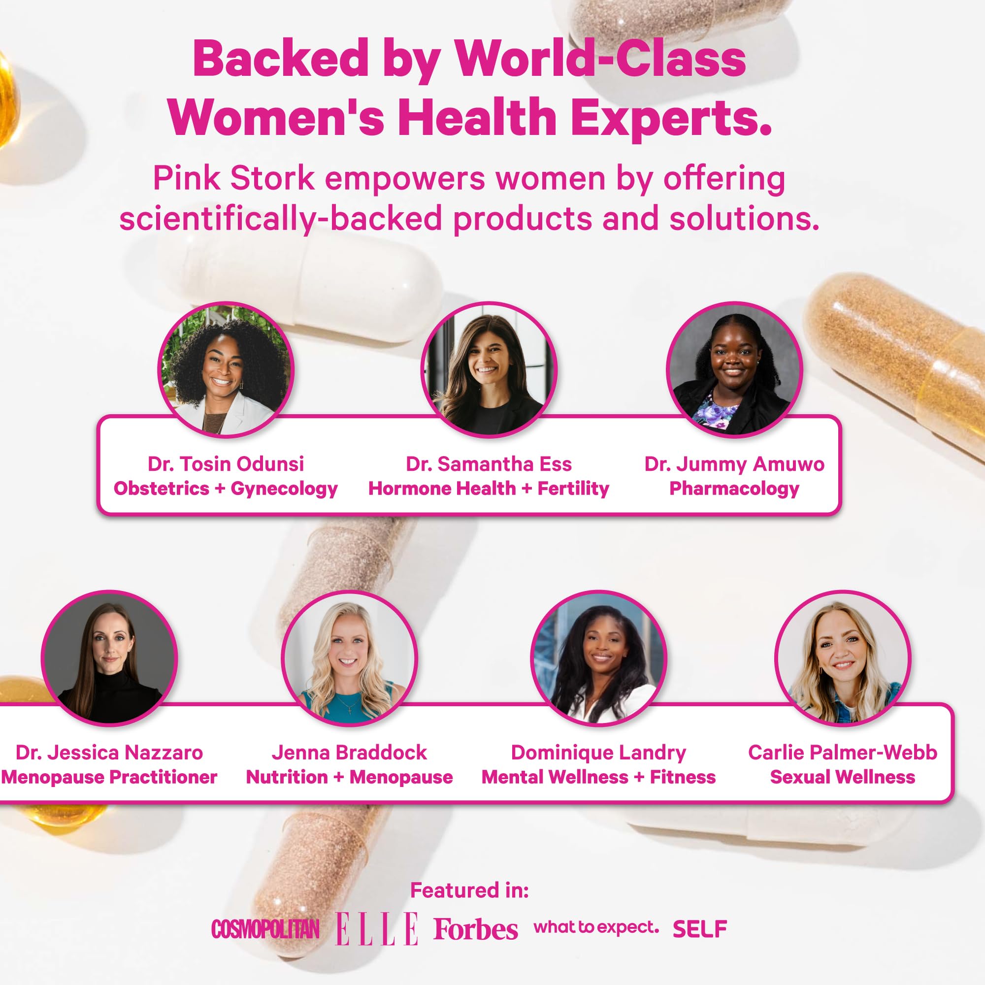 Pink Stork Total Women’s Multivitamin beauty benefits for hair, skin, nails.